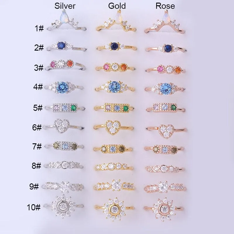 Chic Colorful CZ Inlaid Nose Piercing Nose Hoop