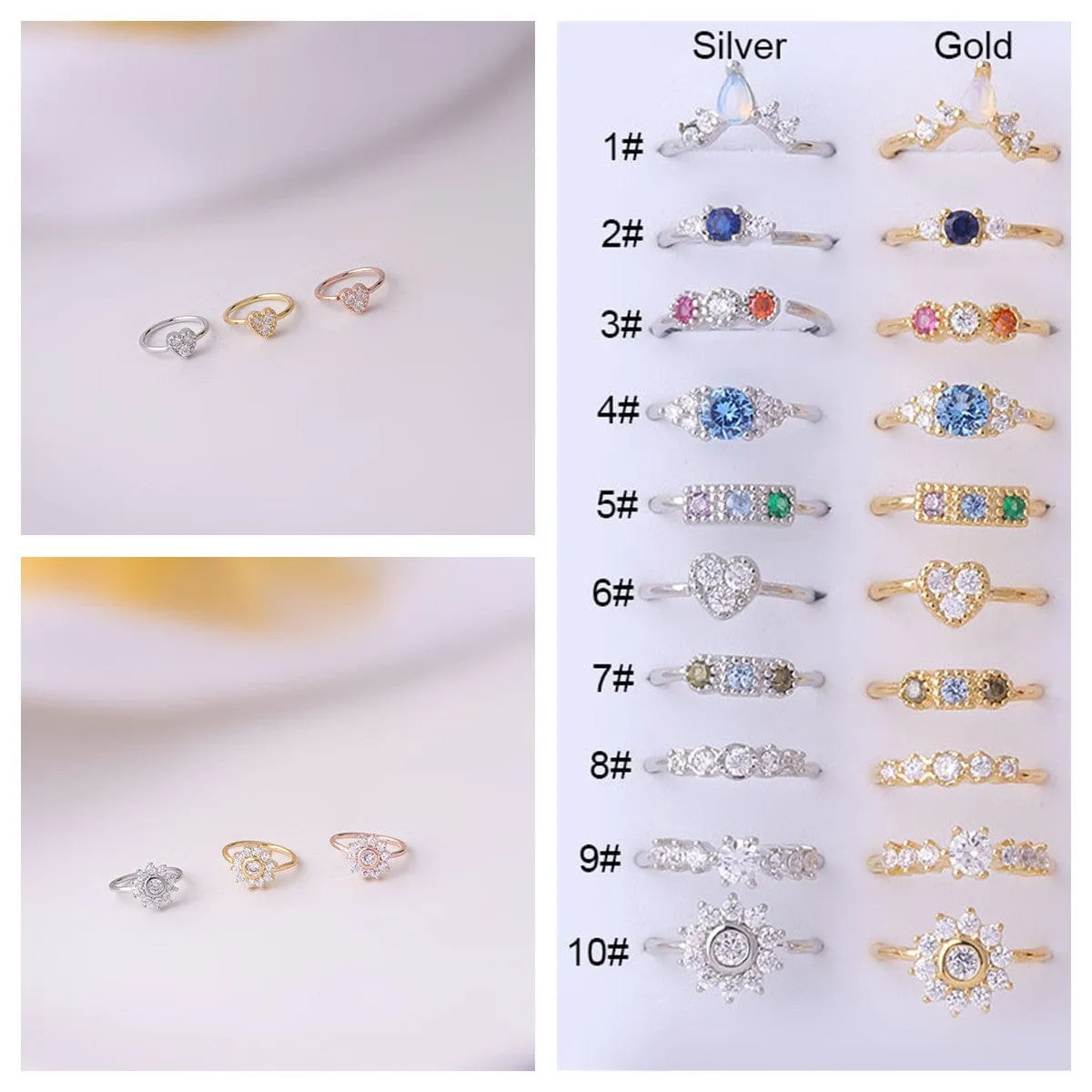 Chic Colorful CZ Inlaid Nose Piercing Nose Hoop
