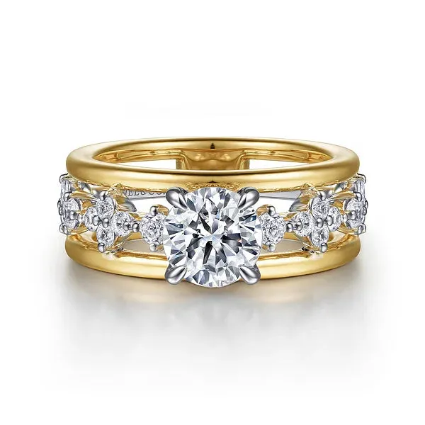 Chic Contemporary Wide Band Engagement Ring Mounting
