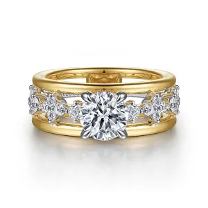 Chic Contemporary Wide Band Engagement Ring Mounting