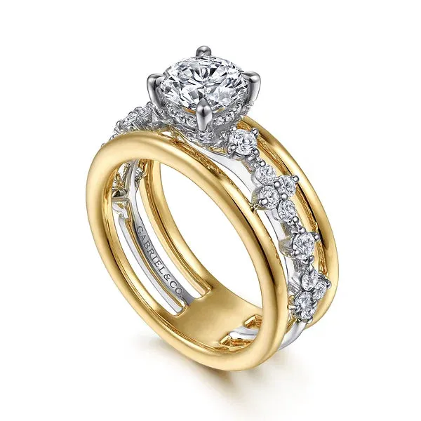 Chic Contemporary Wide Band Engagement Ring Mounting
