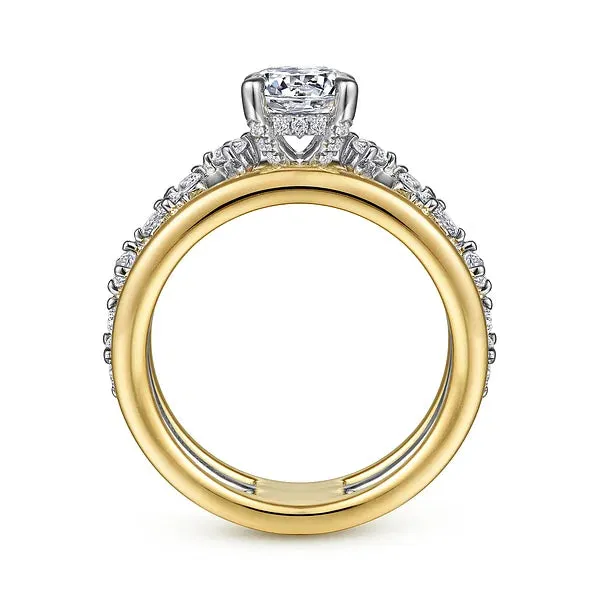 Chic Contemporary Wide Band Engagement Ring Mounting