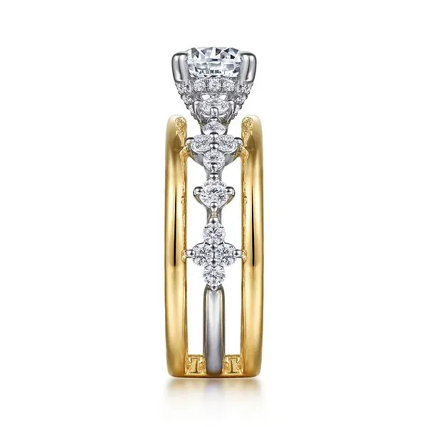 Chic Contemporary Wide Band Engagement Ring Mounting