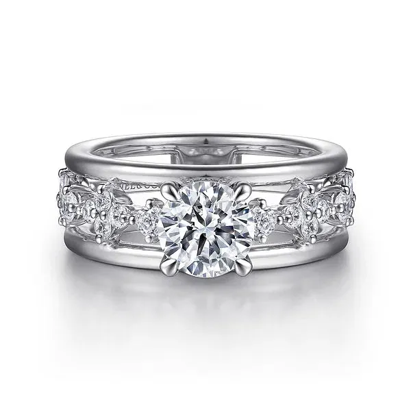 Chic Contemporary Wide Band Engagement Ring Mounting