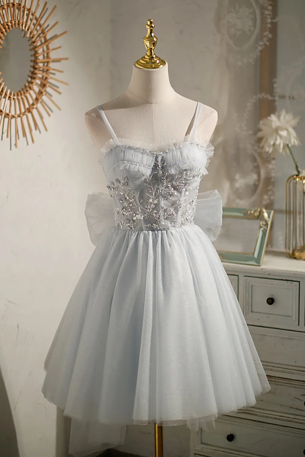 Chic Sleeveless Sequins Lace Up Short Homecoming Dresses