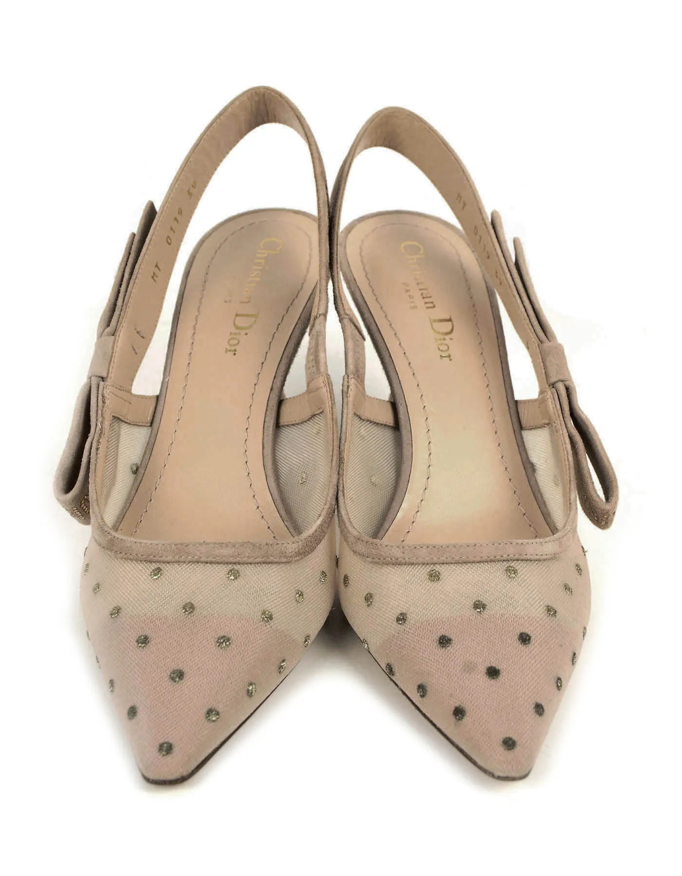 Christian Dior NEW Nude Plumetis J’ADIOR Slingback Pumps sz 39
