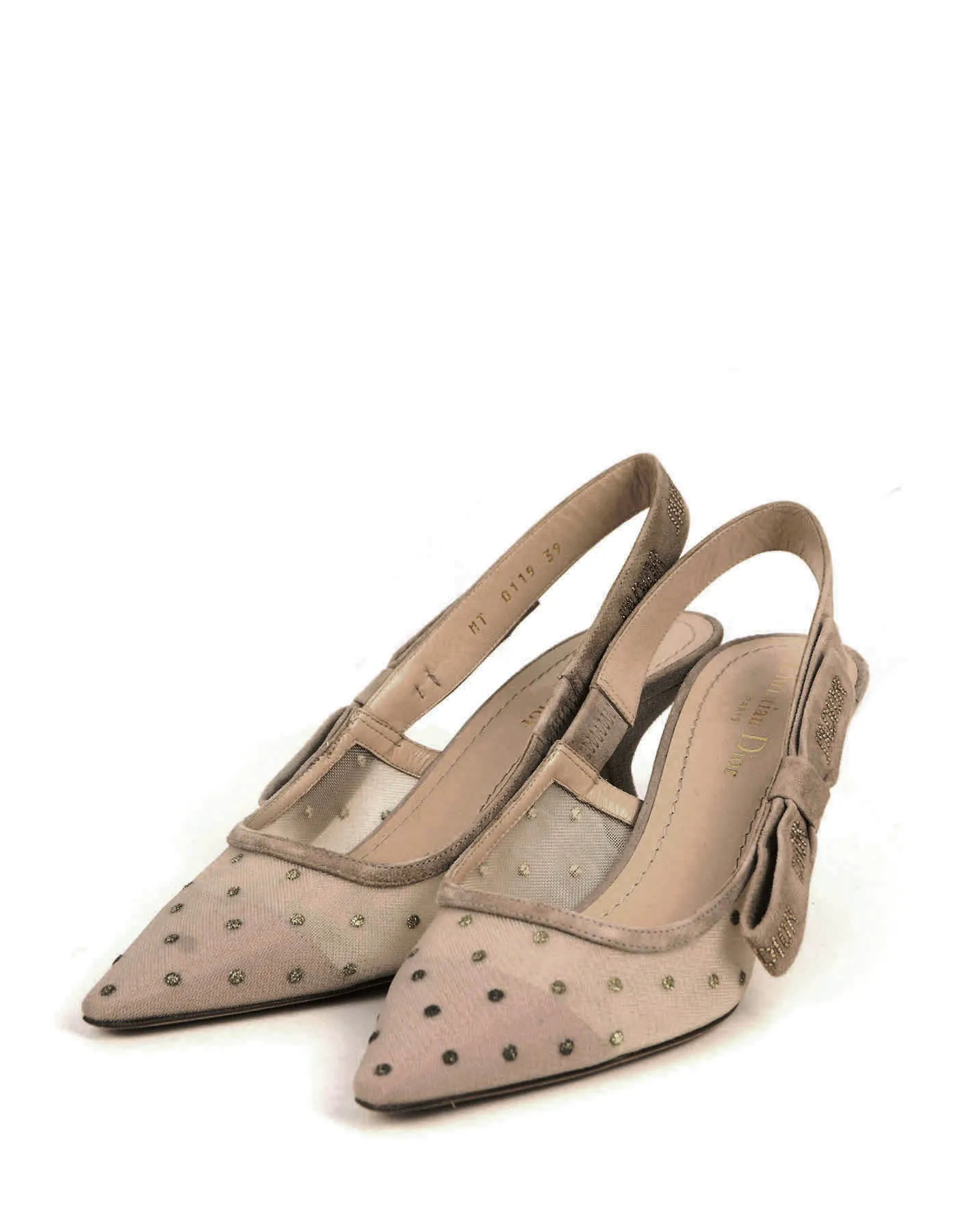 Christian Dior NEW Nude Plumetis J’ADIOR Slingback Pumps sz 39
