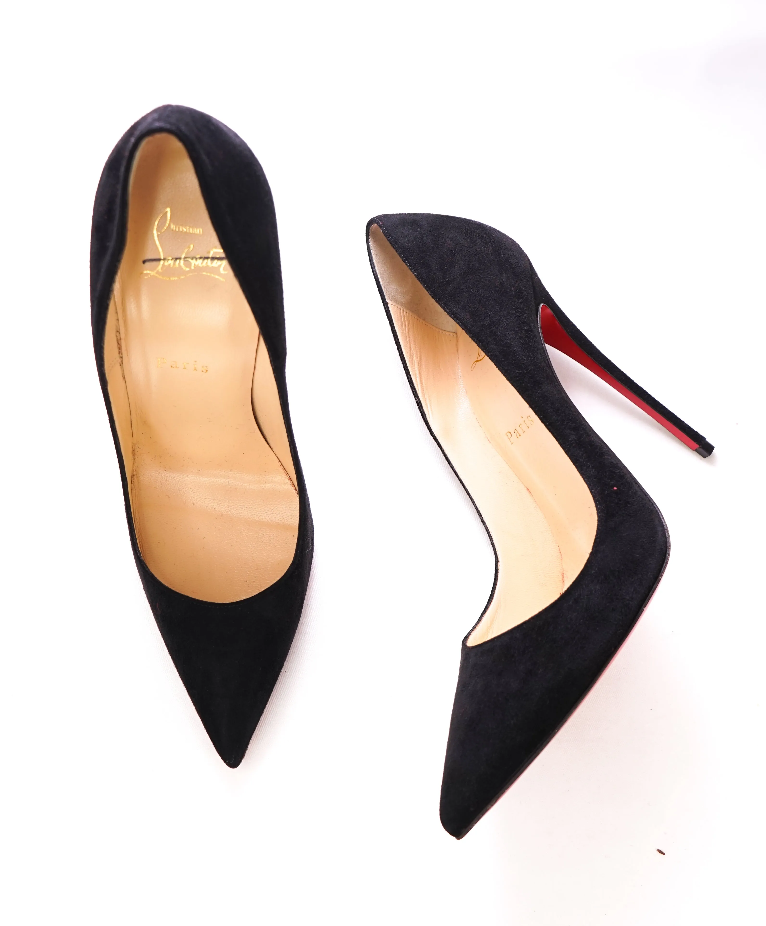 CHRISTIAN LOUBOUTIN - "So Kate 120" Black Suede Leather Pumps - 39.5