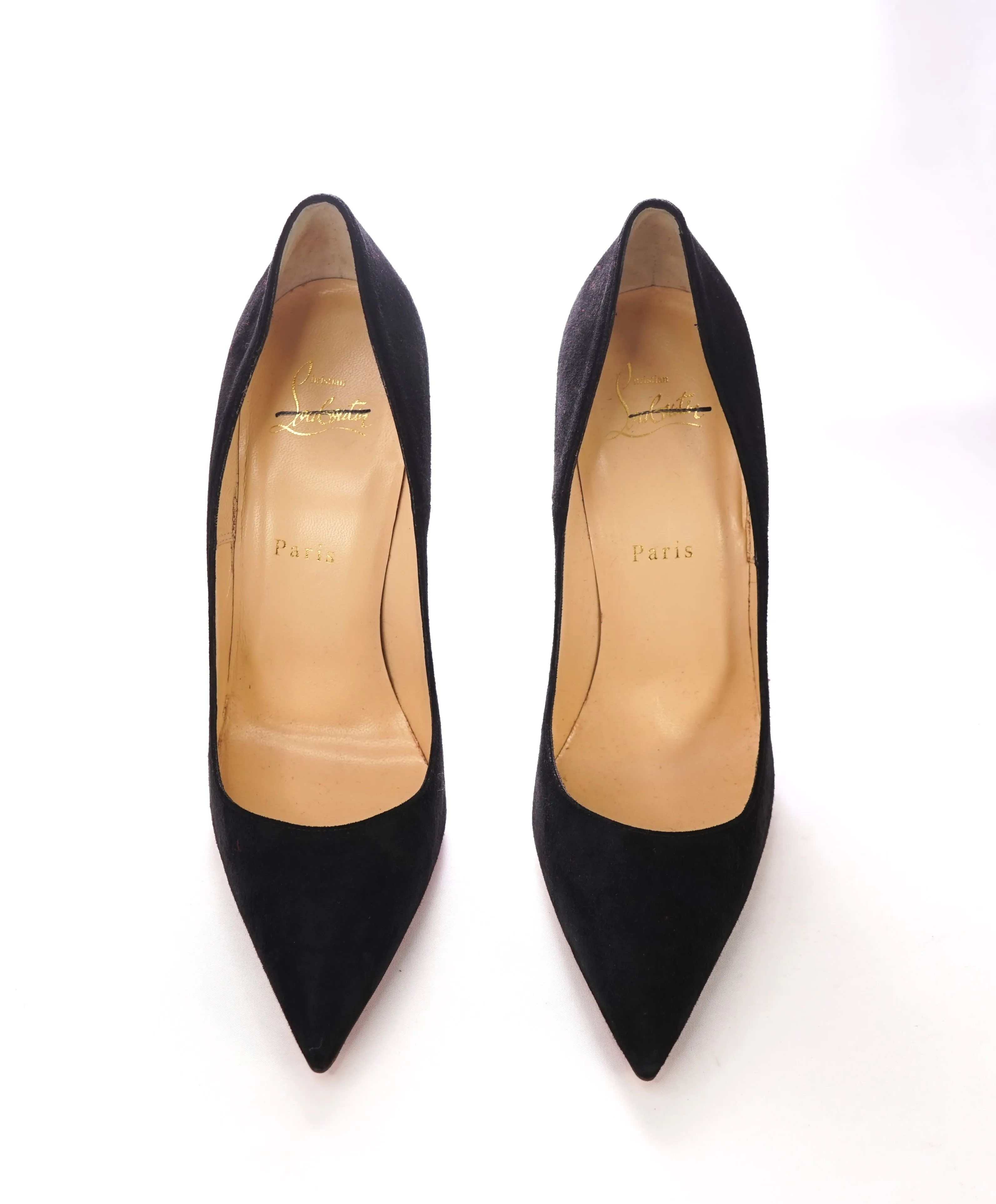 CHRISTIAN LOUBOUTIN - "So Kate 120" Black Suede Leather Pumps - 39.5