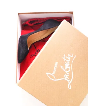 CHRISTIAN LOUBOUTIN - "So Kate 120" Black Suede Leather Pumps - 39.5