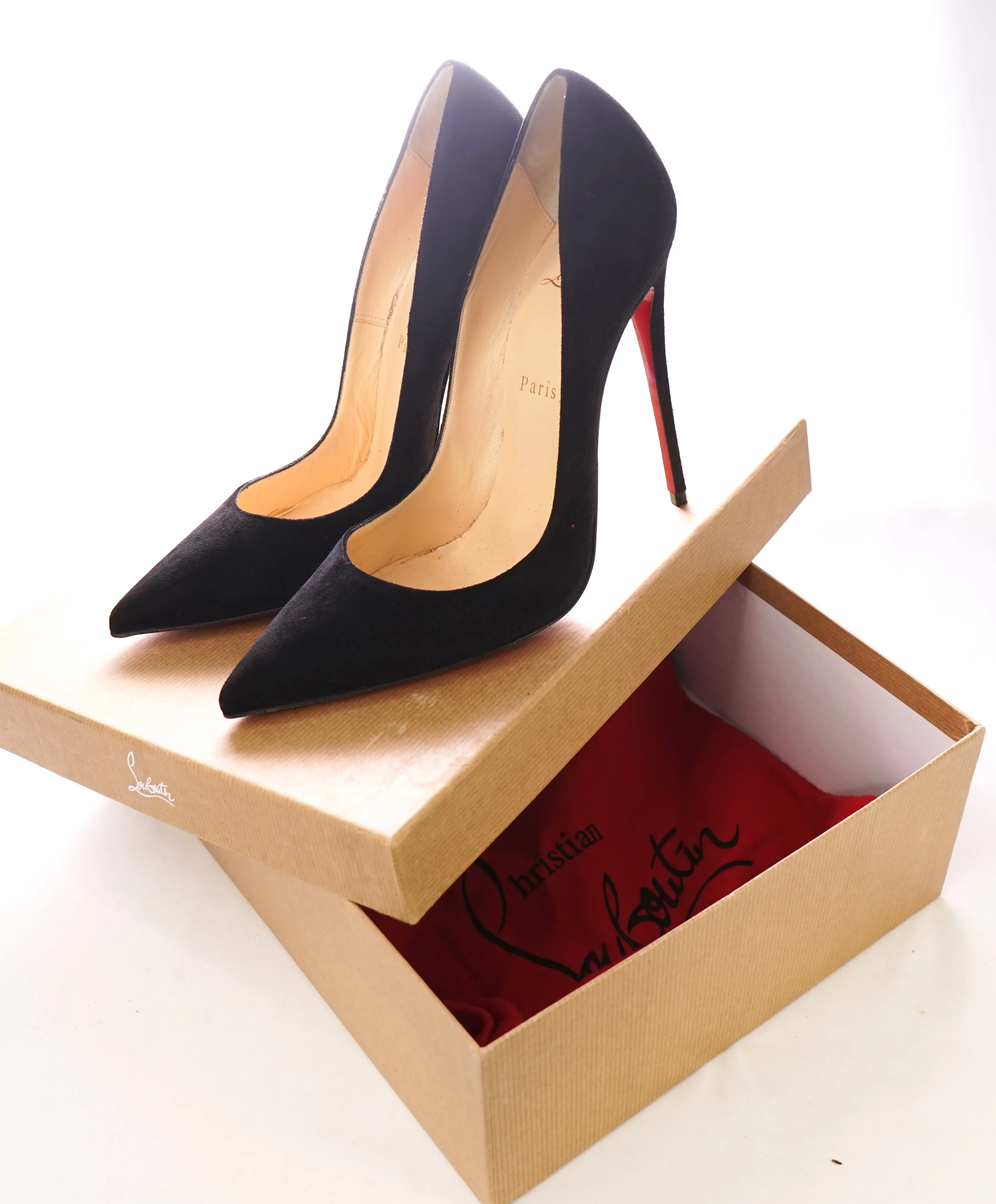 CHRISTIAN LOUBOUTIN - "So Kate 120" Black Suede Leather Pumps - 39.5