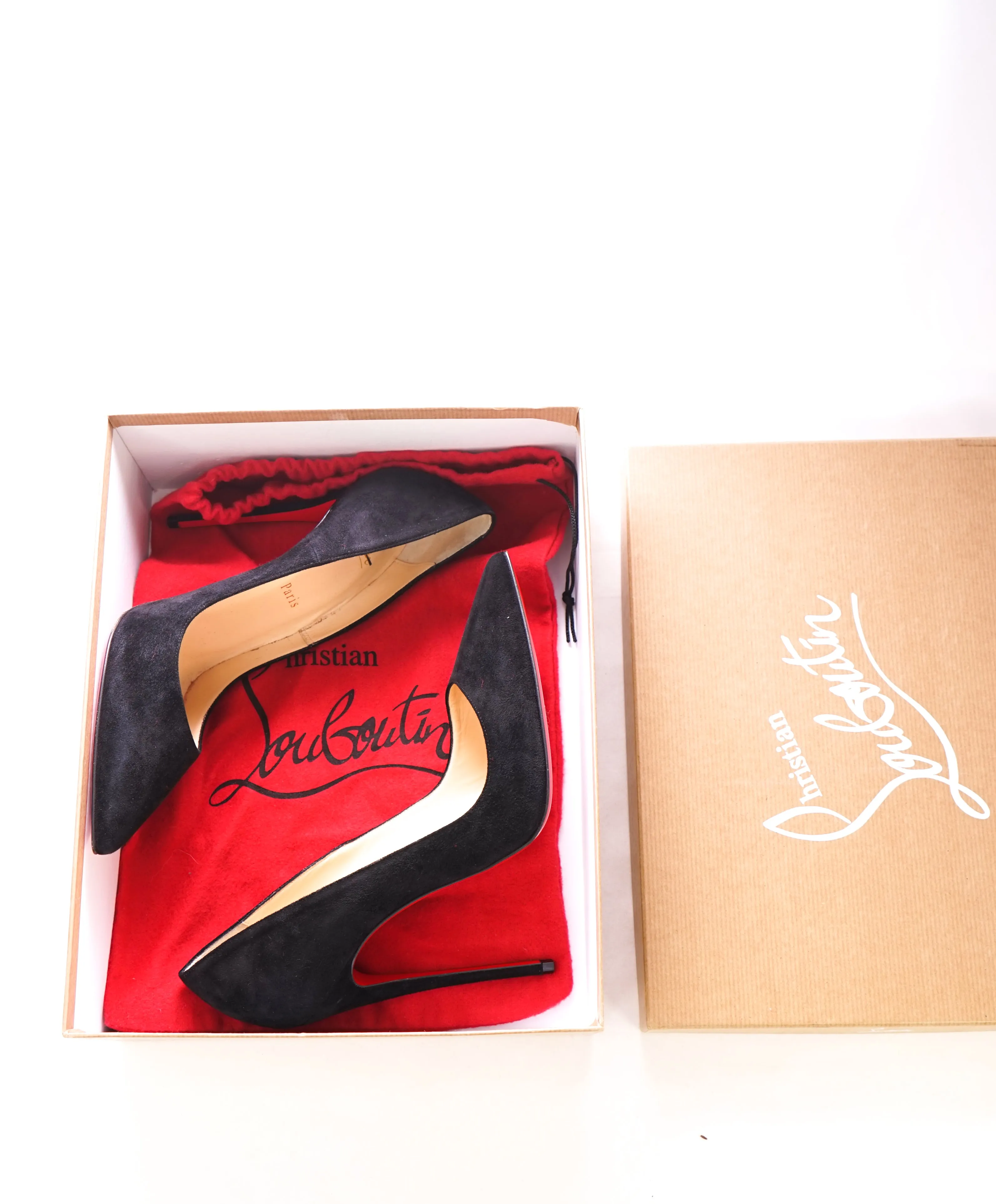 CHRISTIAN LOUBOUTIN - "So Kate 120" Black Suede Leather Pumps - 39.5