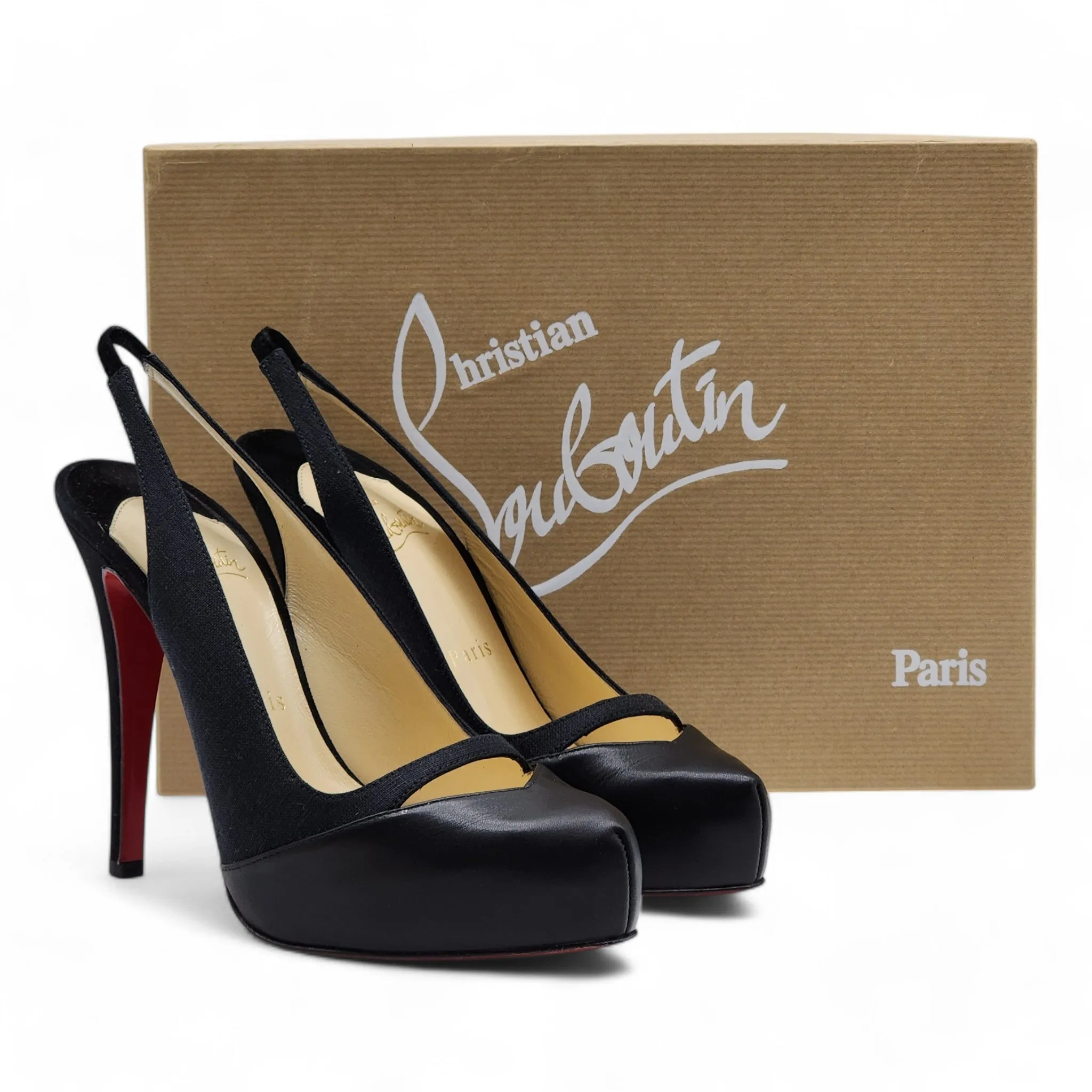 Christian Louboutin Sandy Pumps 120 - Fabric and Leather - Black 38.5