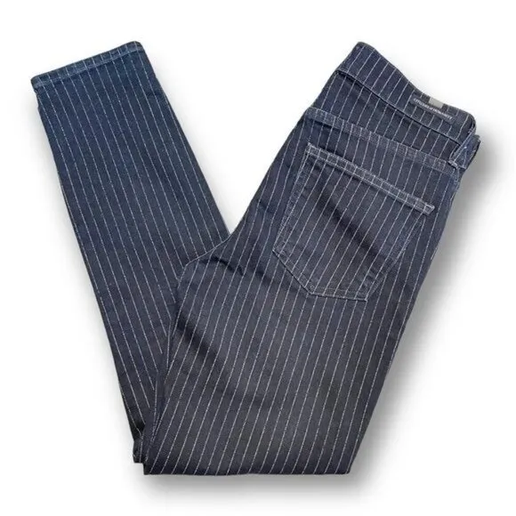 Citizens of Humanity 27 Navy Pinstripe Rocket Crop High Rise Skinny Jeans $208