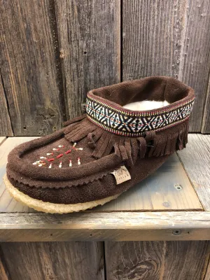 CL6483727-7-Choc Boots Fringed Trim Sheepskin