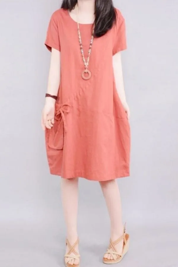 Cotton & Linen Cozy Midi Dress