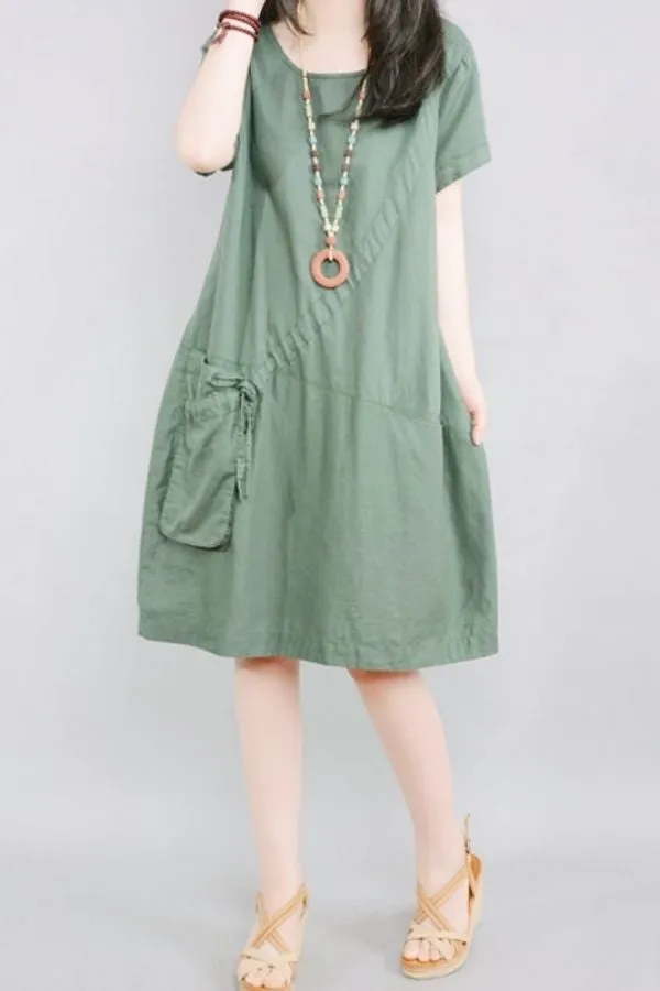 Cotton & Linen Cozy Midi Dress