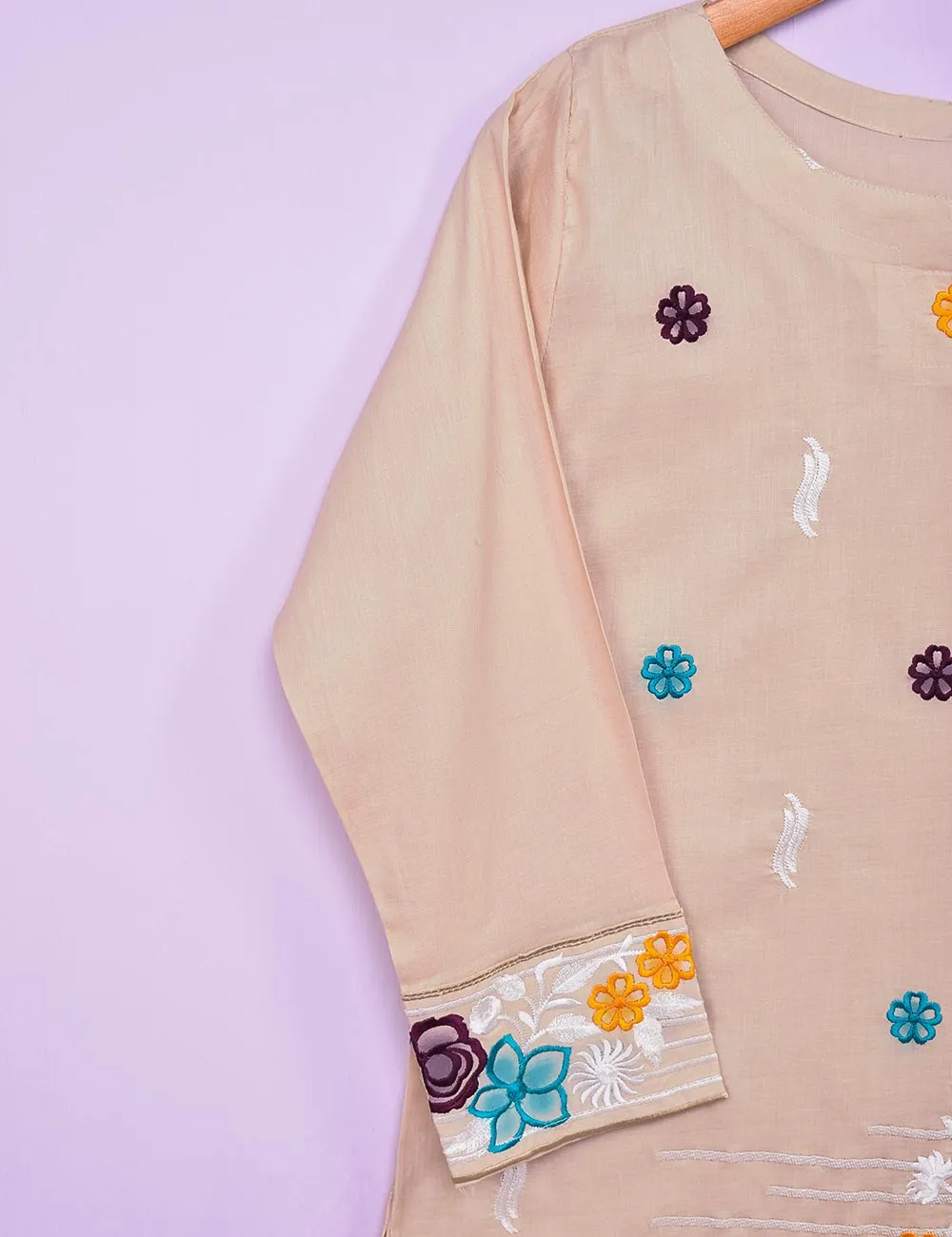Cotton Embroidered Kurti - Color Candy (P-78-18-Skin)