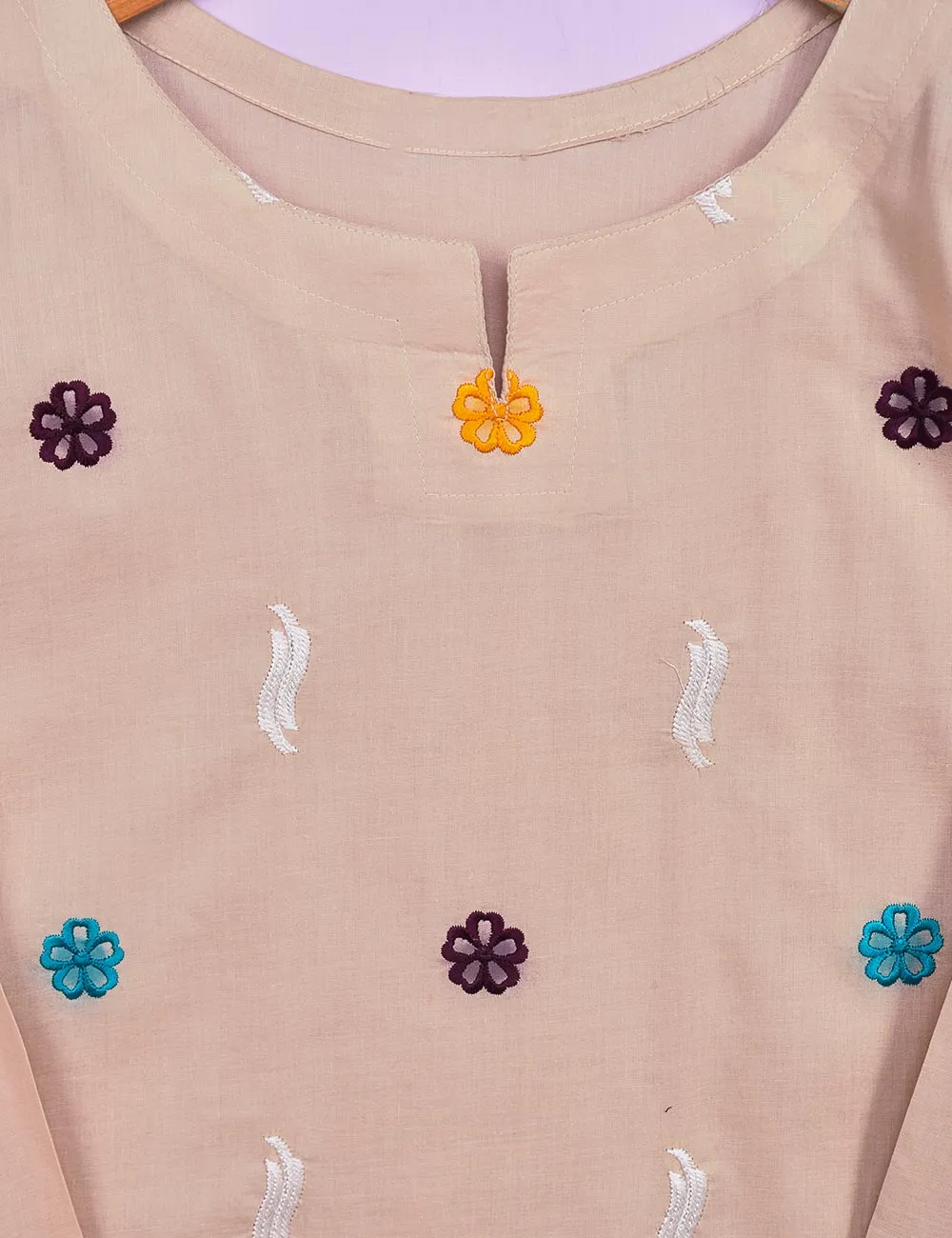 Cotton Embroidered Kurti - Color Candy (P-78-18-Skin)