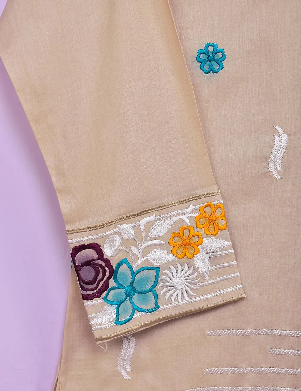 Cotton Embroidered Kurti - Color Candy (P-78-18-Skin)