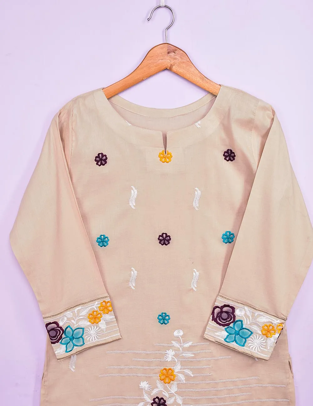 Cotton Embroidered Kurti - Color Candy (P-78-18-Skin)