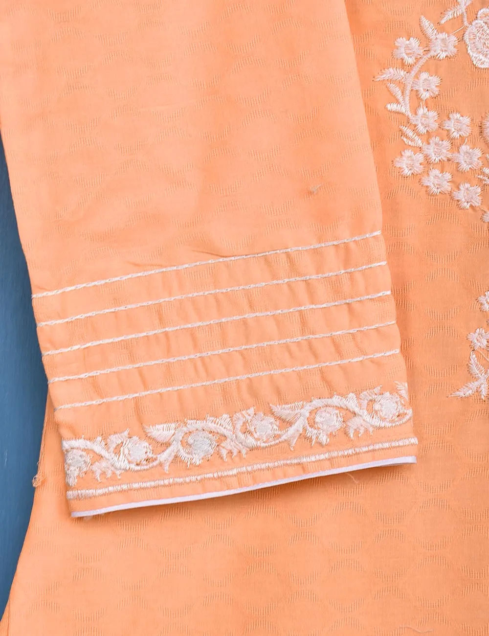 Cotton Embroidered Stitched Kurti - Delicacia (TS-050A-Peach)