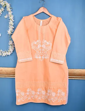 Cotton Embroidered Stitched Kurti - Delicacia (TS-050A-Peach)