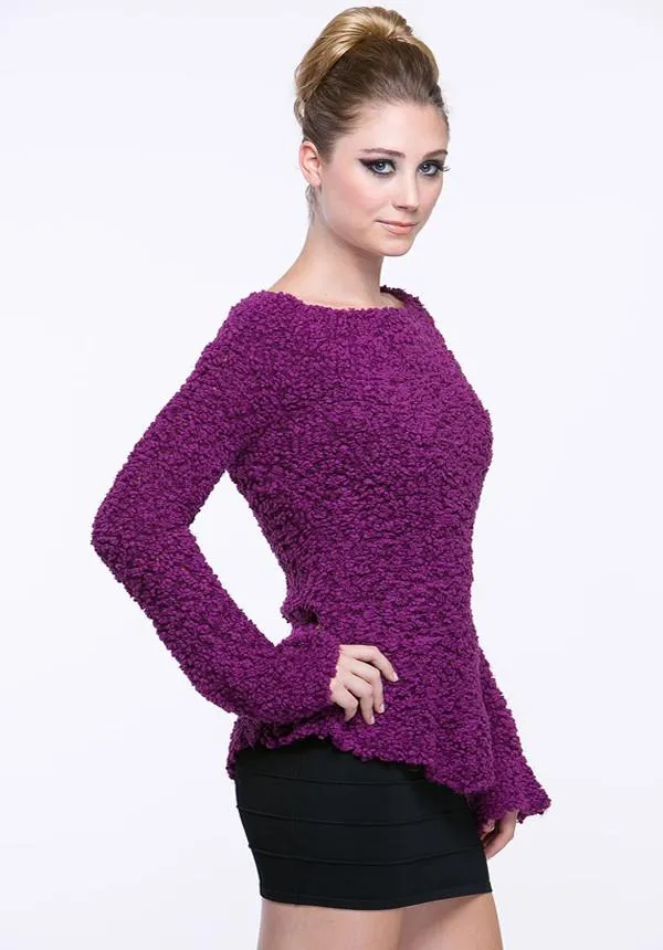 Cozy Boatneck Popcorn Knit Sweater