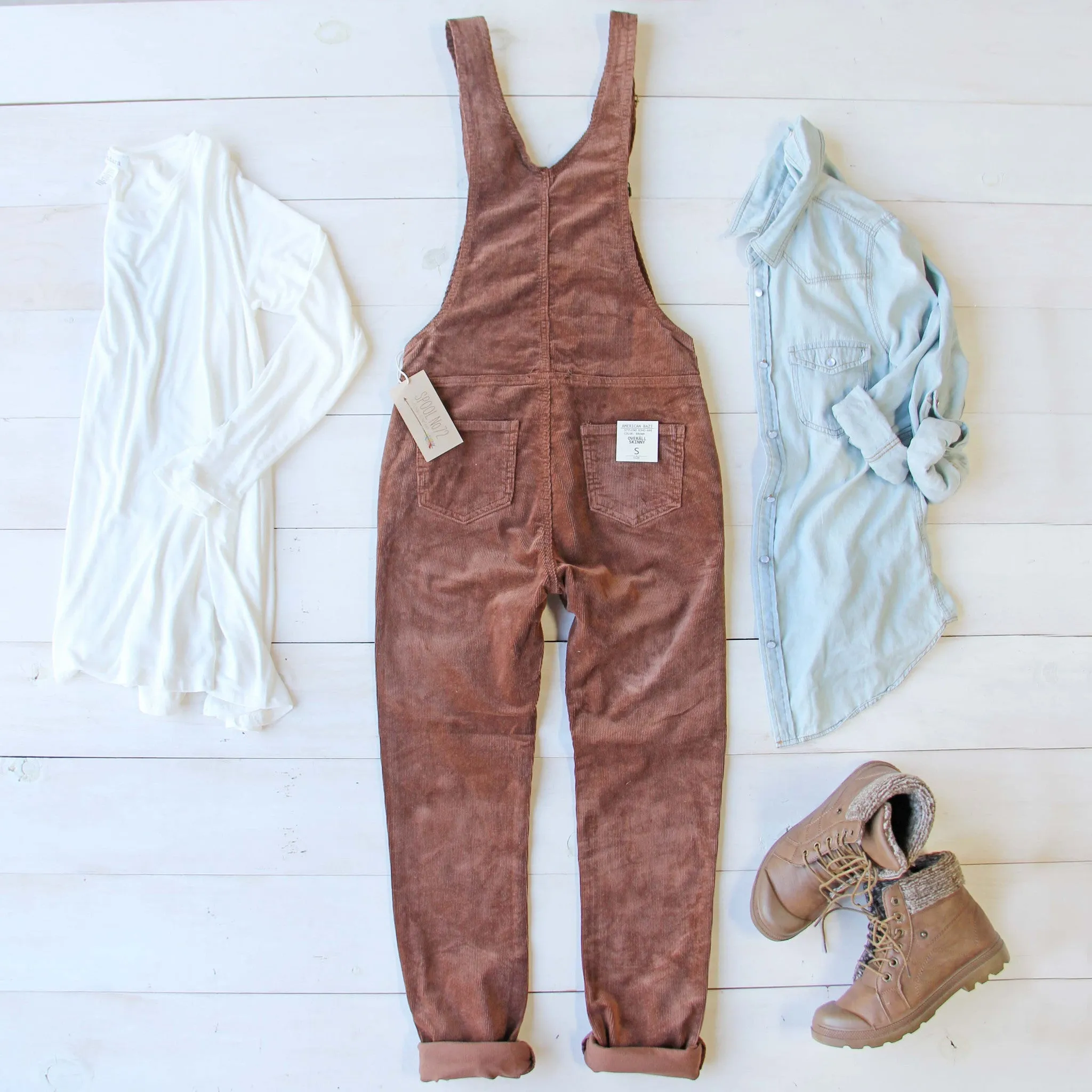 Cozy Corduroy Overalls in Rust