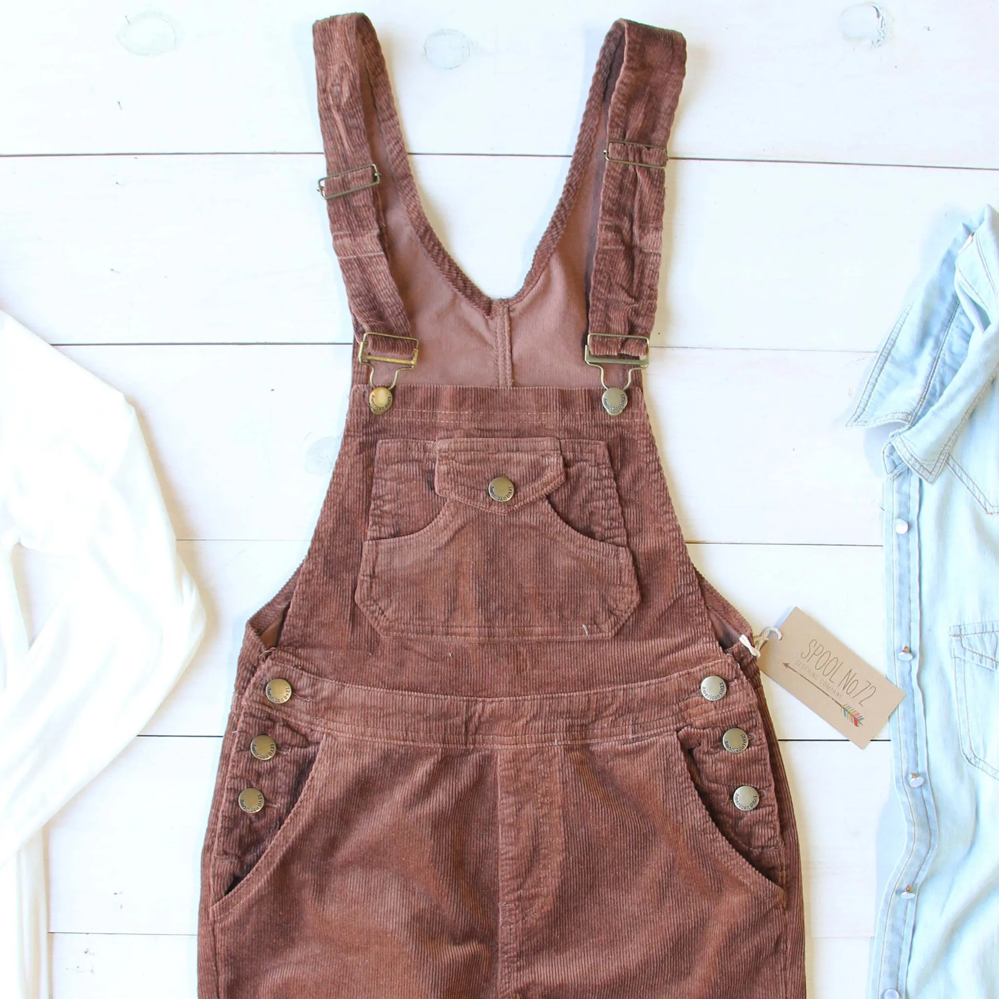 Cozy Corduroy Overalls in Rust