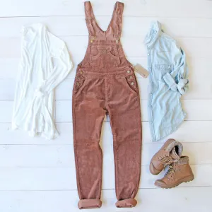 Cozy Corduroy Overalls in Rust