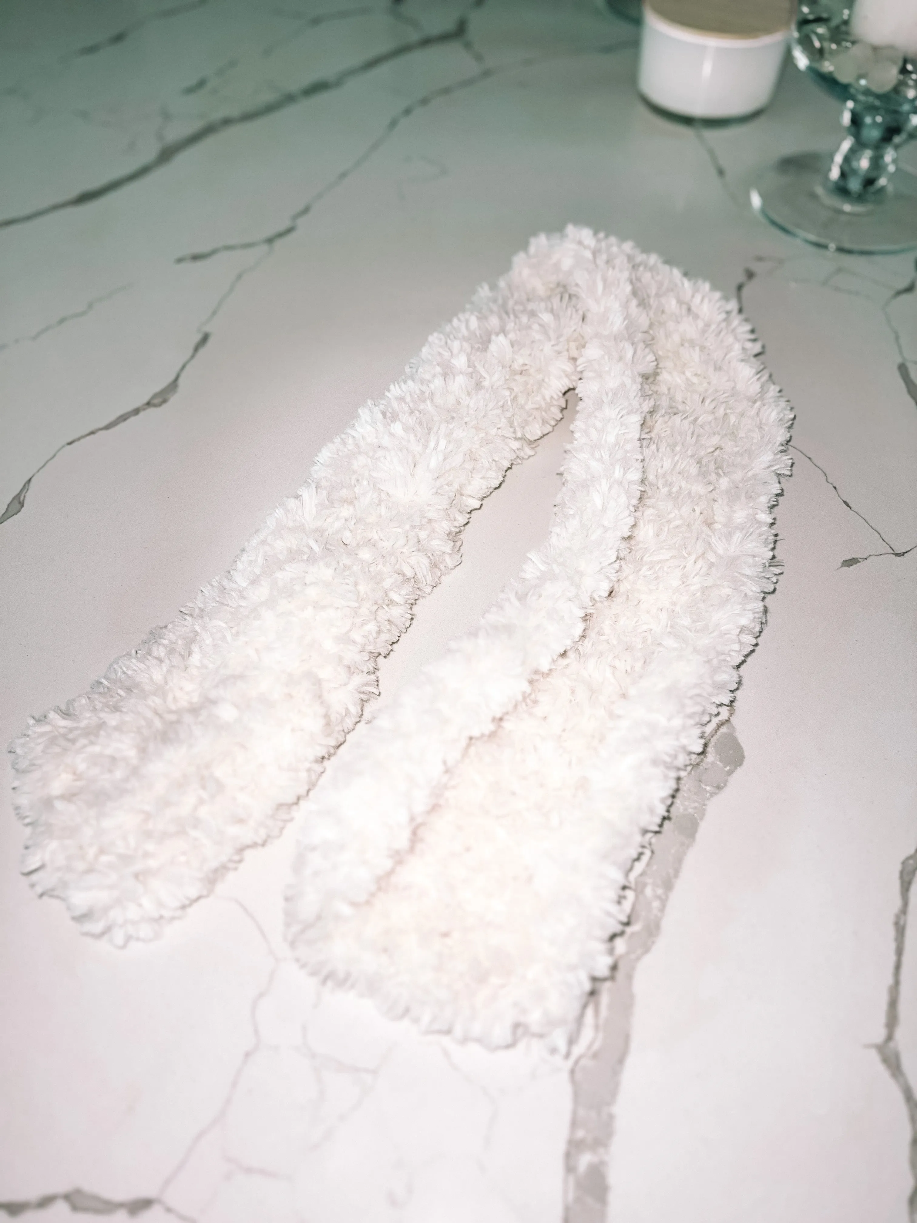 Cozy Fur Ivory Scarf