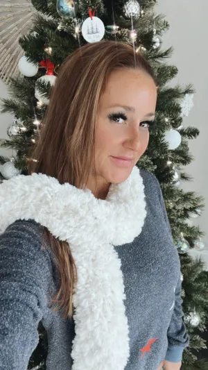 Cozy Fur Ivory Scarf