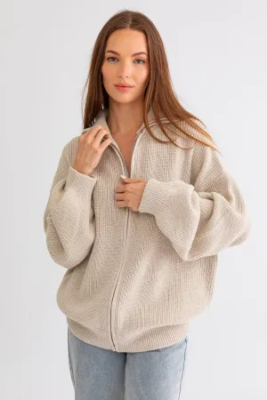 Cozy Oversized Zip Up Cardigan
