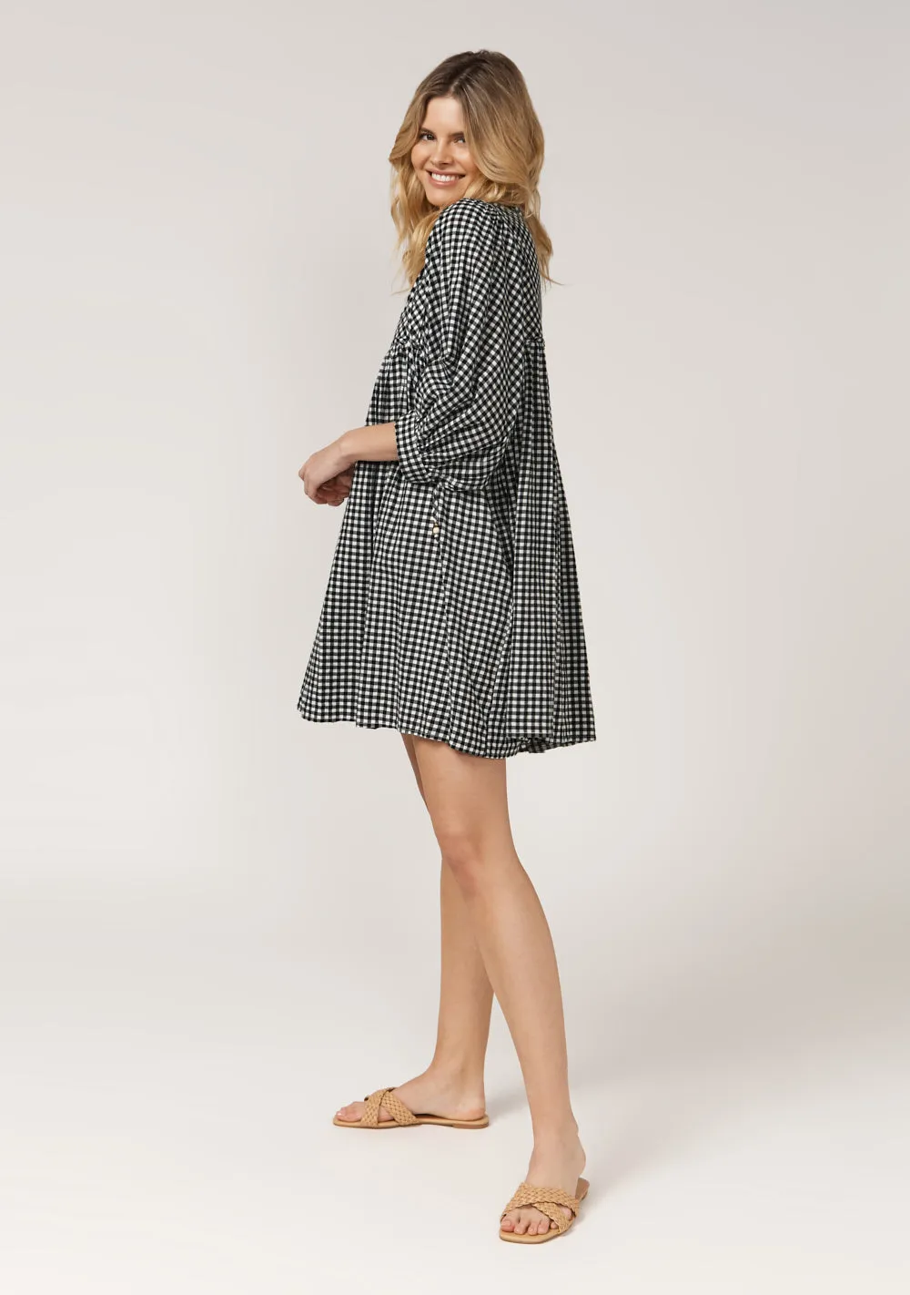 Dazie Babydoll Mini Dress - Black 