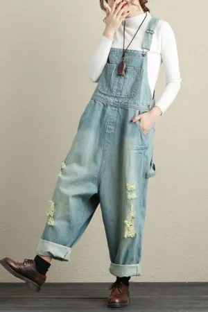 Denim Light Blue Overalls(Fit 99 To 154bs)