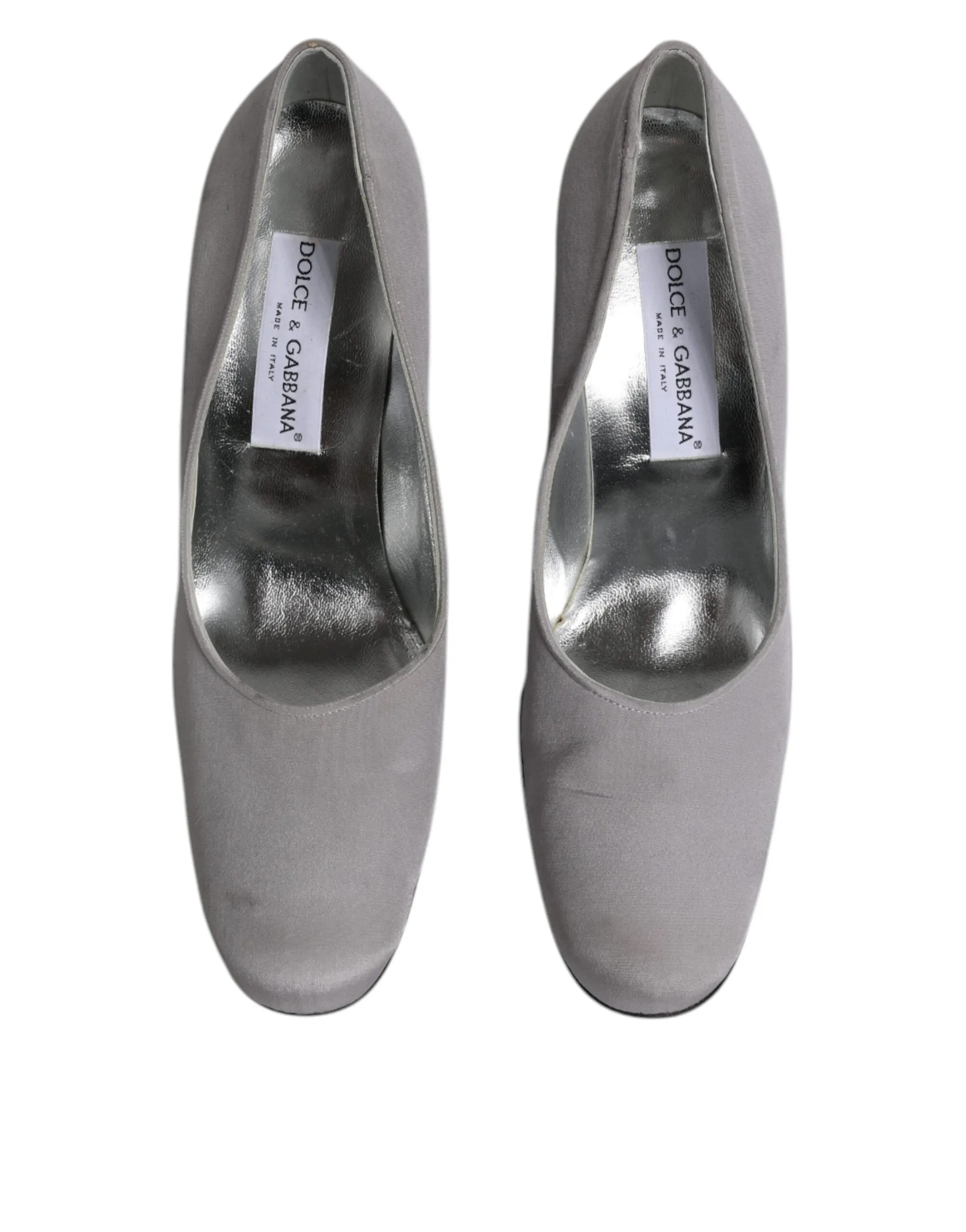Dolce&Gabbana Women Gray Pumps Suede Leather Square Toe High Heel Shoes Sz EU 40