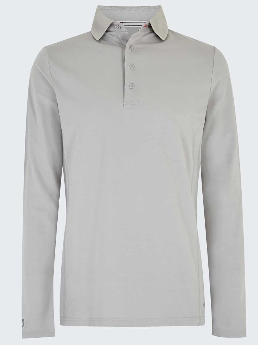 DUBARRY Freshford Unisex Long-Sleeved Technical Polo - Platinum
