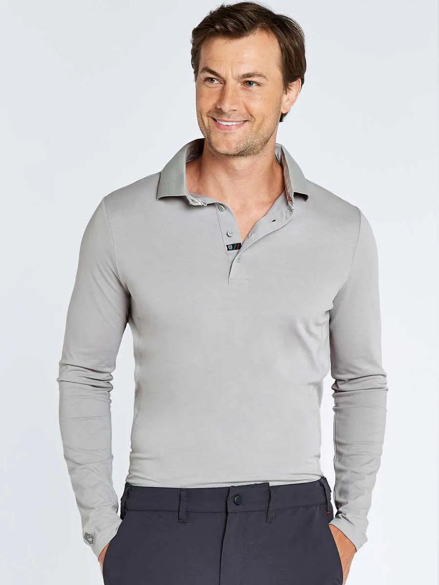 DUBARRY Freshford Unisex Long-Sleeved Technical Polo - Platinum