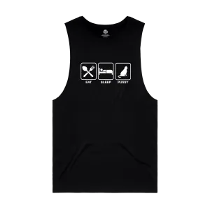 Eat Sleep Pussy Black Sleeveless Tank