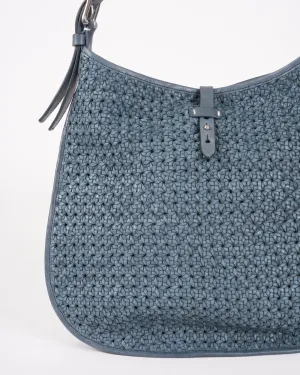 elodie woven crossbody - woven leather ocean