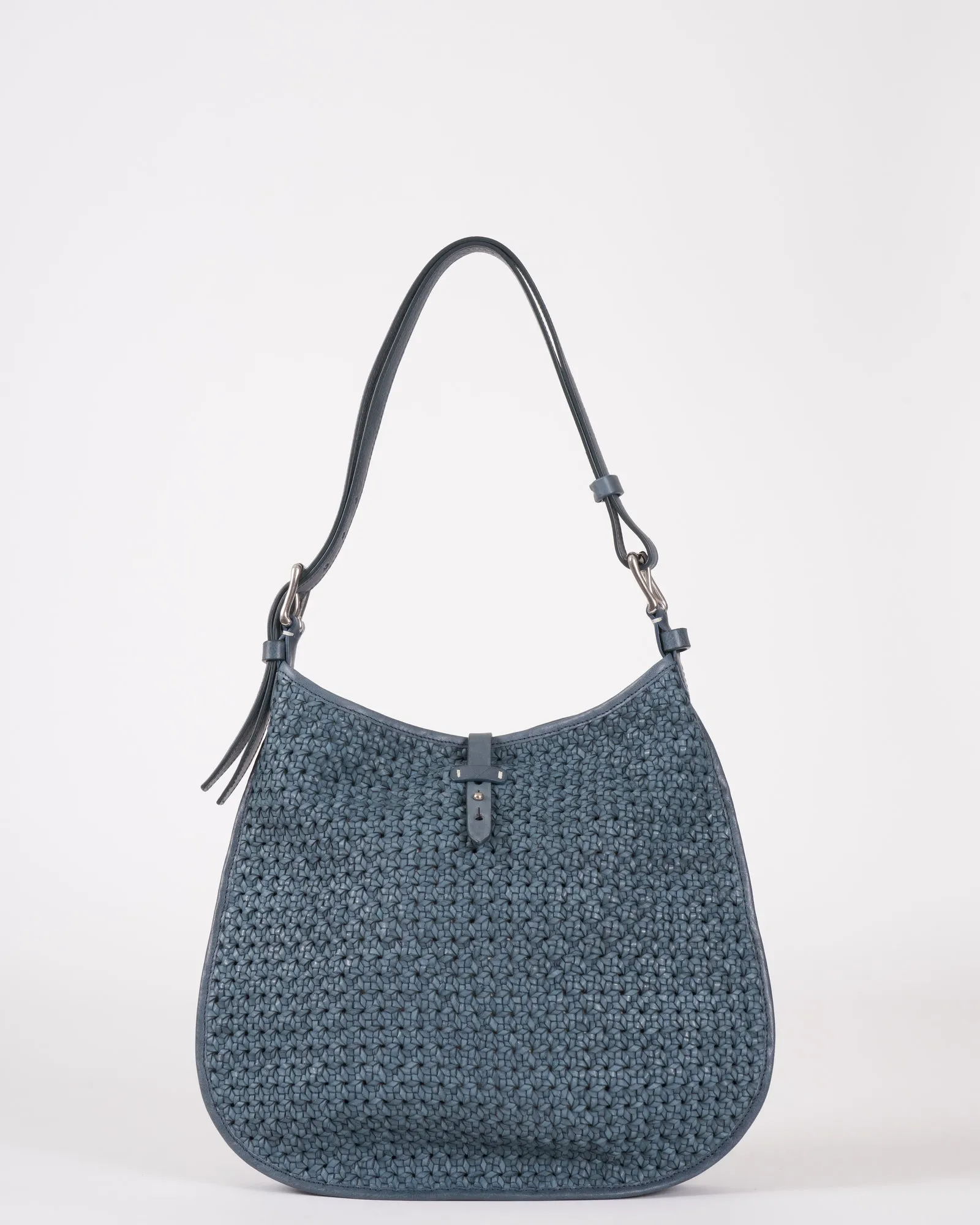 elodie woven crossbody - woven leather ocean
