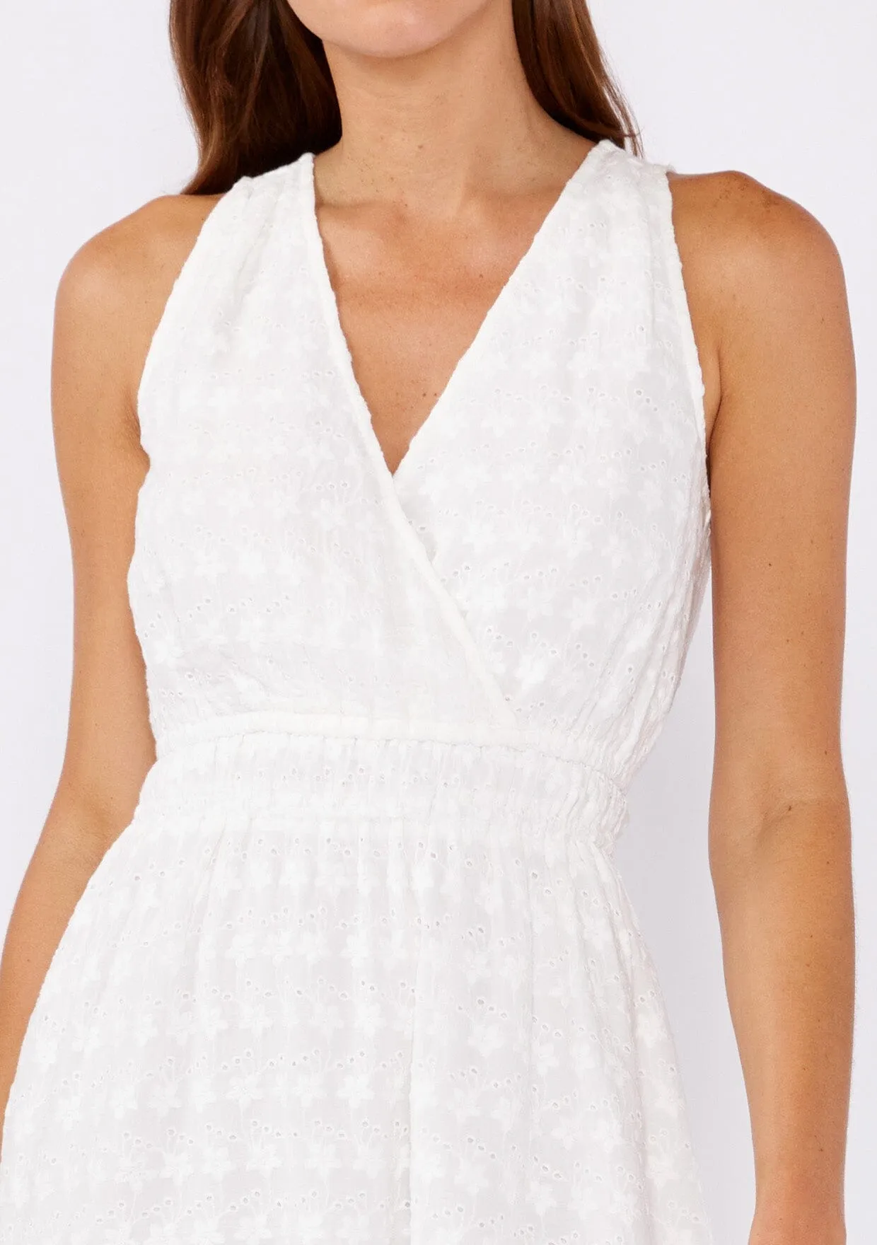Ethereal Floral Embroidered Mini Dress