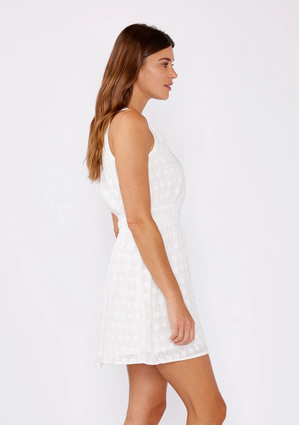 Ethereal Floral Embroidered Mini Dress