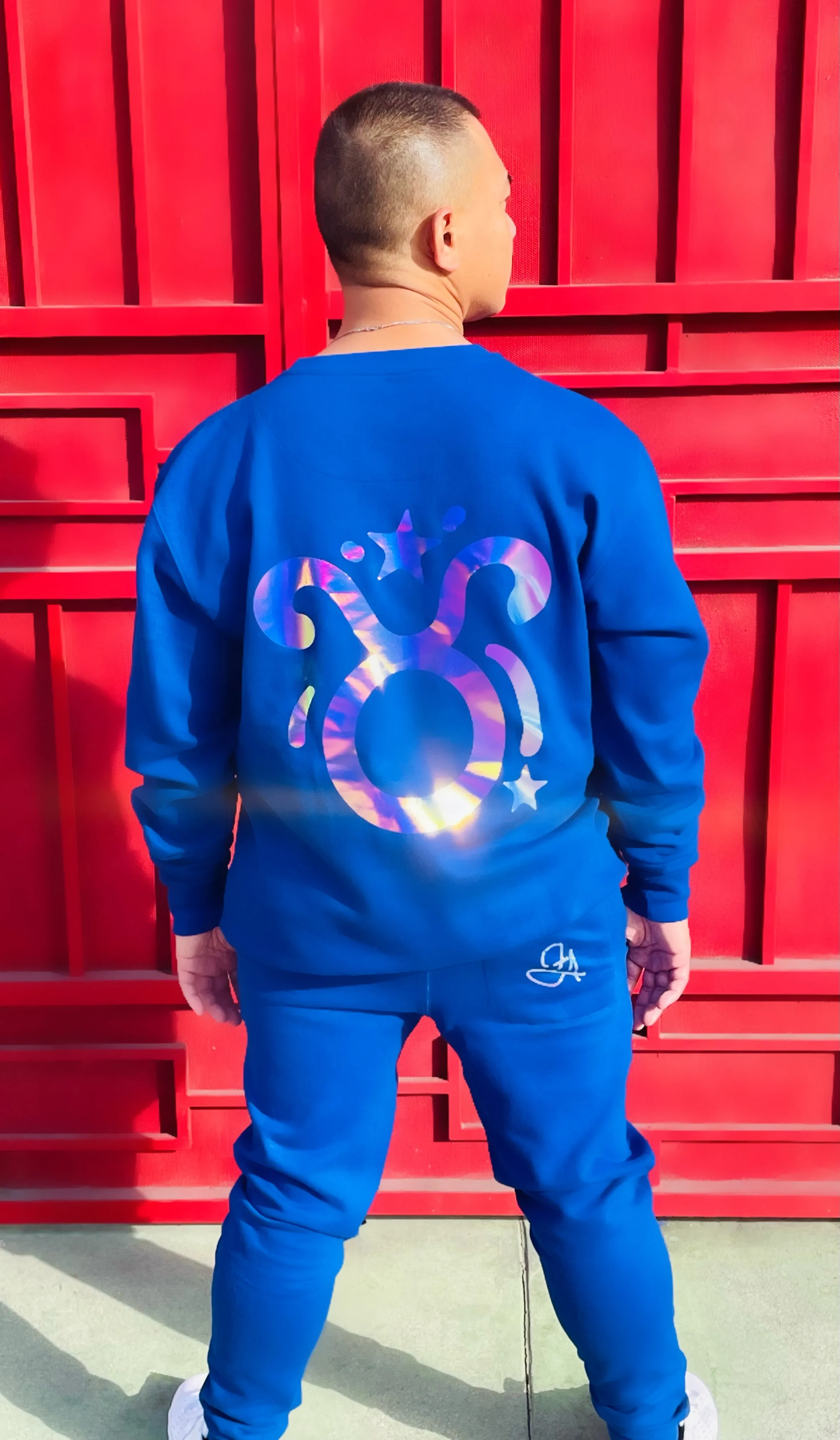F.A. Unisex Signature Taurus Zodiac Jogging Set (Royal Blue & Holographic)