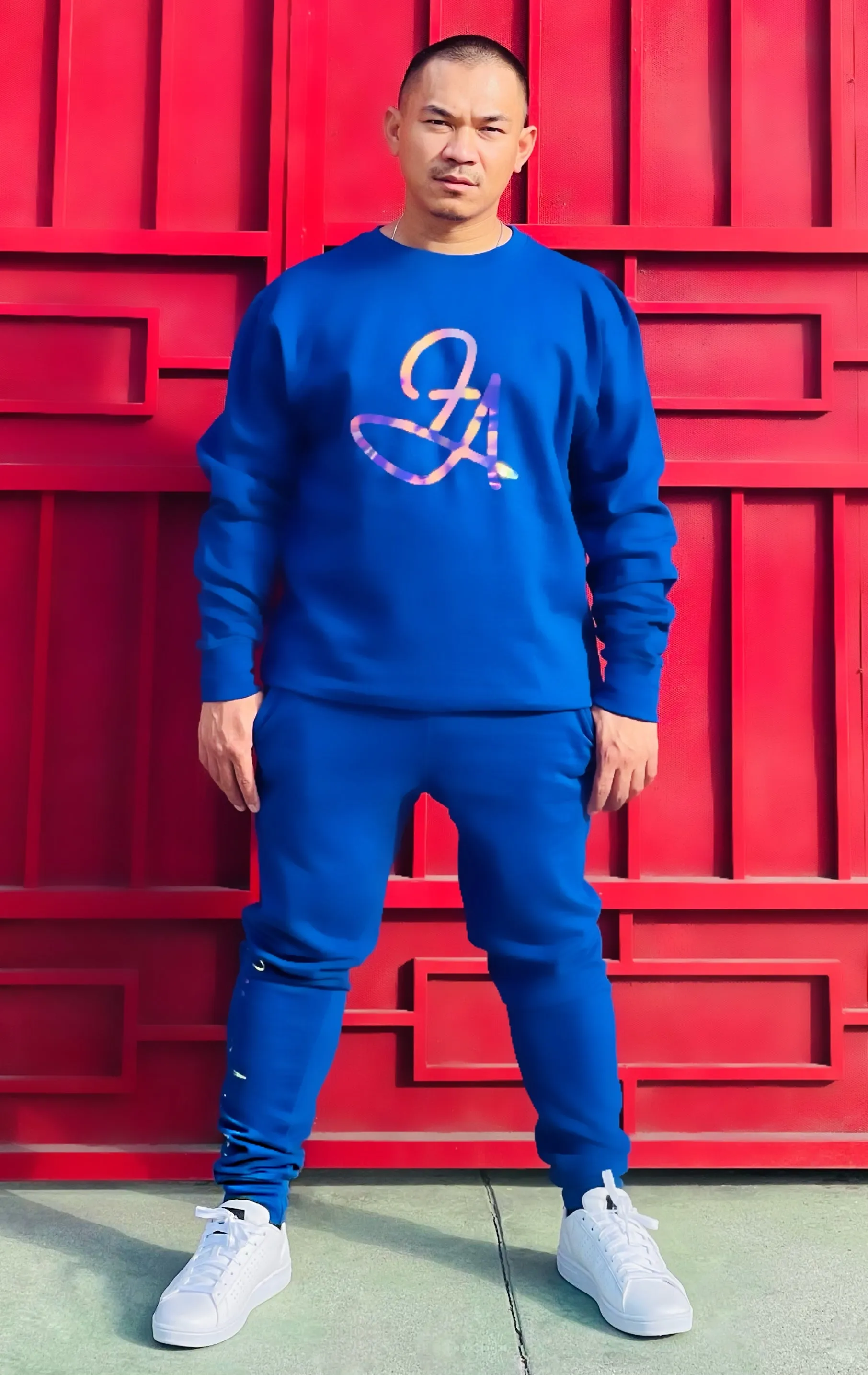F.A. Unisex Signature Taurus Zodiac Jogging Set (Royal Blue & Holographic)