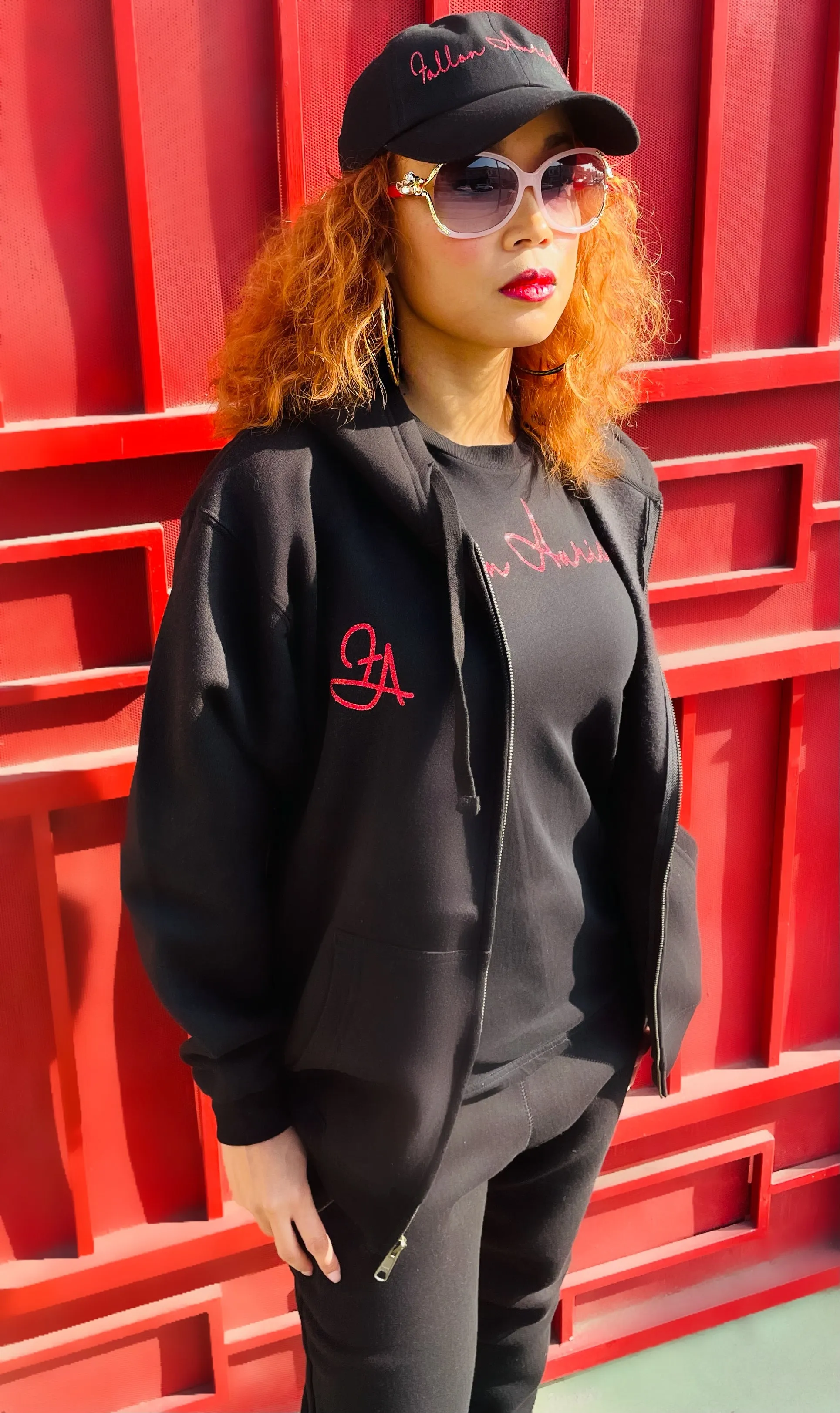 Fallon Aurielle Unisex Signature Celebrity Joggers (Black & Red)