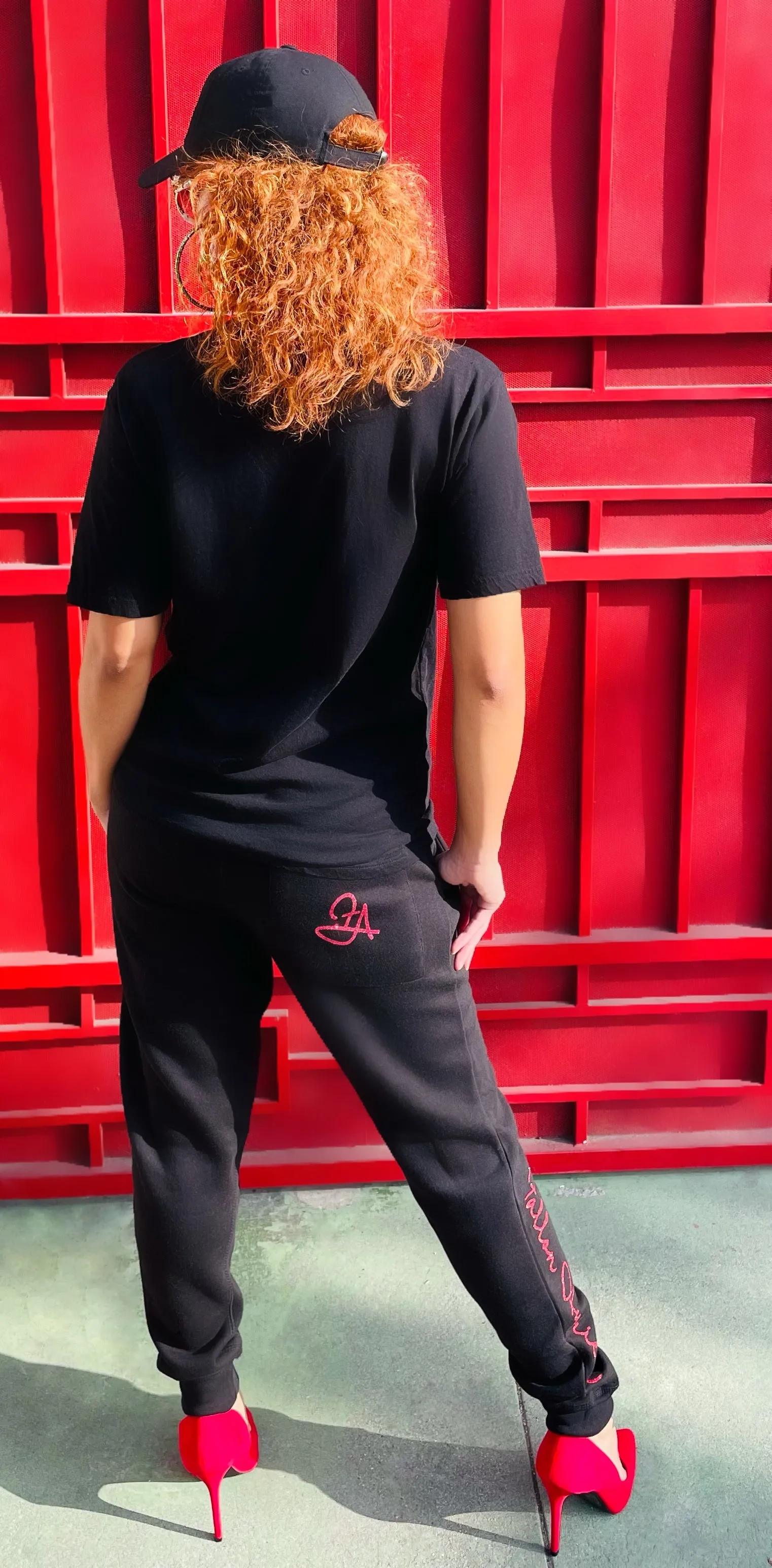 Fallon Aurielle Unisex Signature Celebrity Joggers (Black & Red)