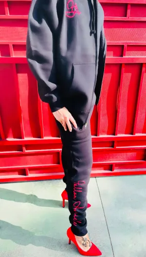 Fallon Aurielle Unisex Signature Celebrity Joggers (Black & Red)
