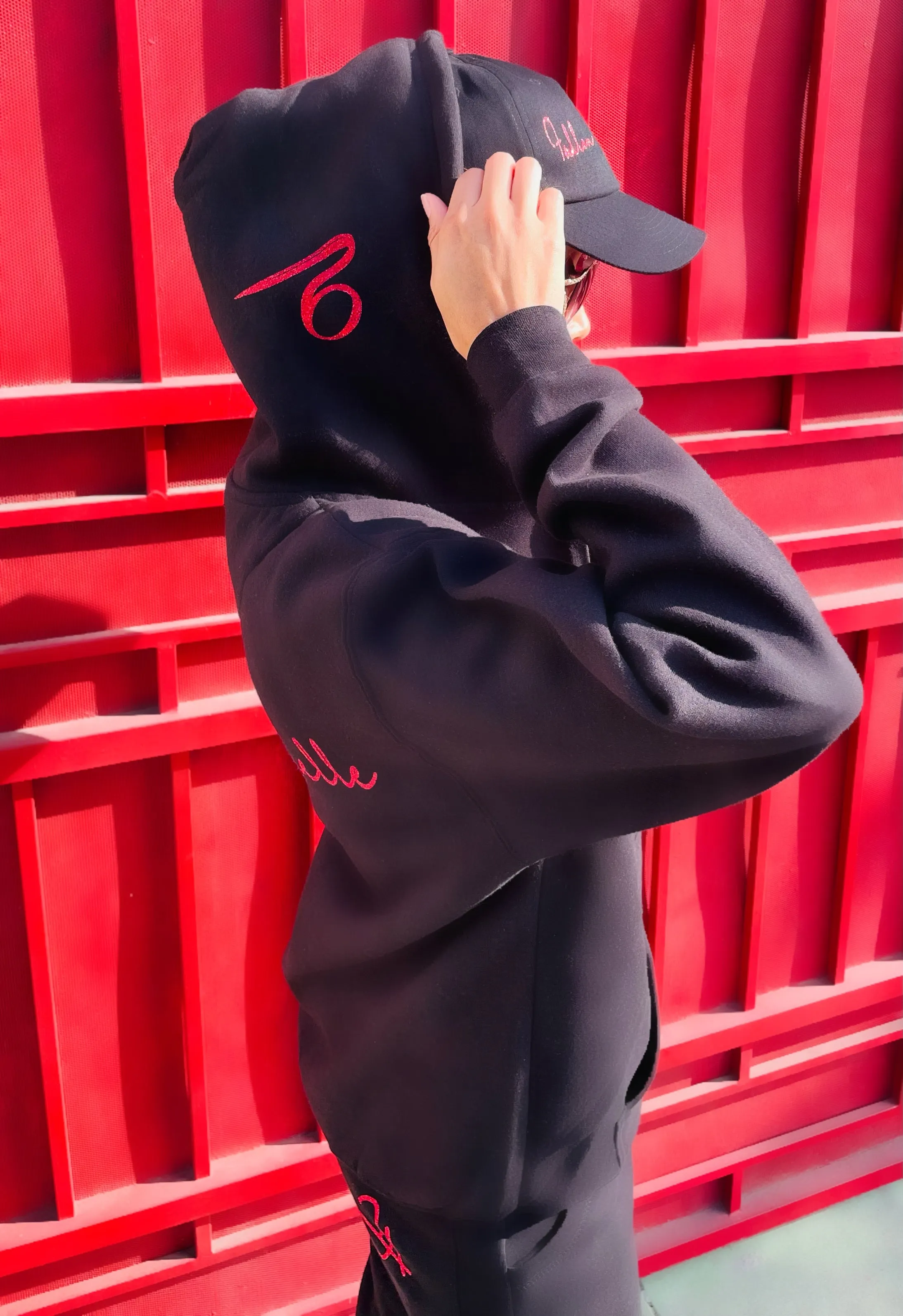 Fallon Aurielle Unisex Signature Celebrity Joggers (Black & Red)